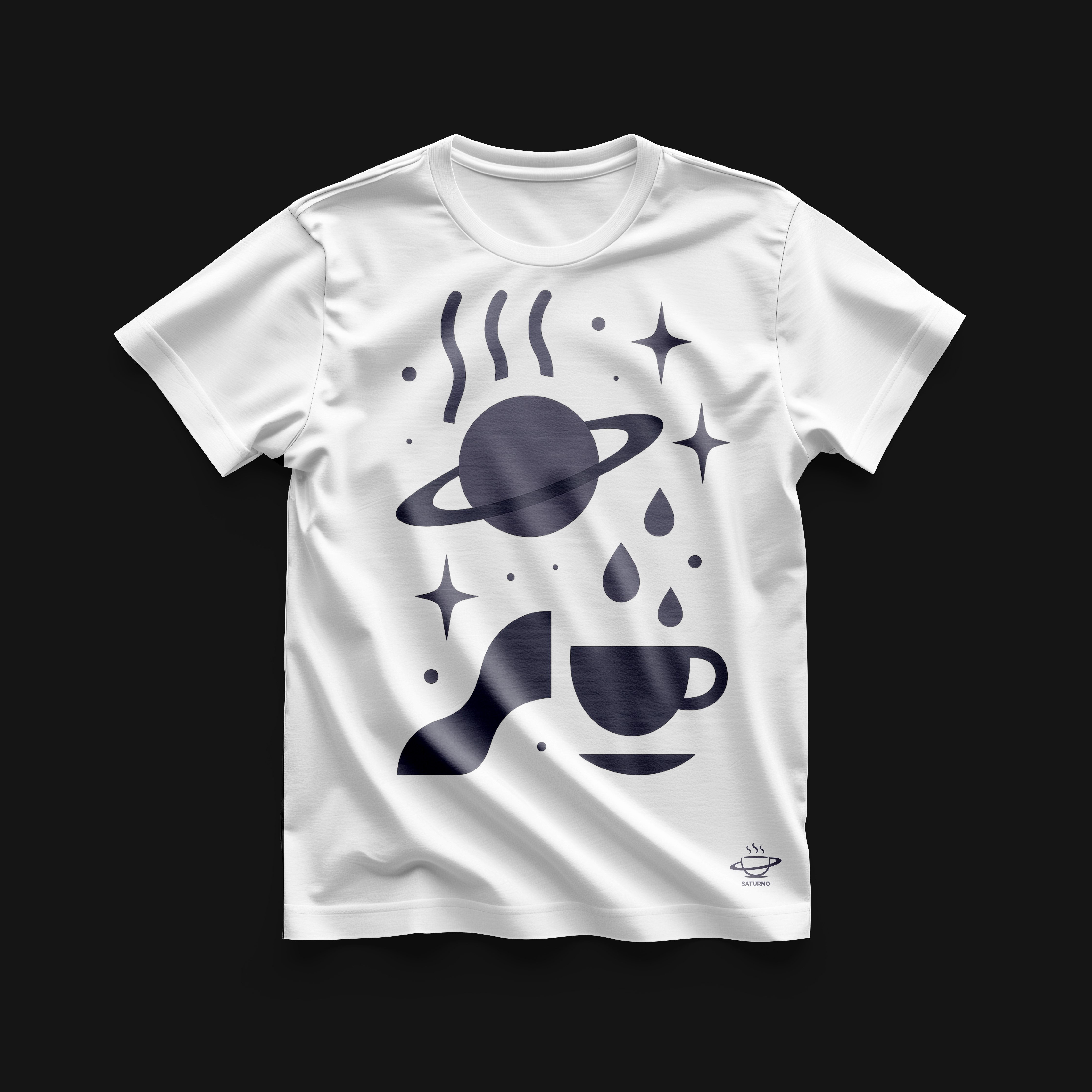 Remera Coffee and Planets White